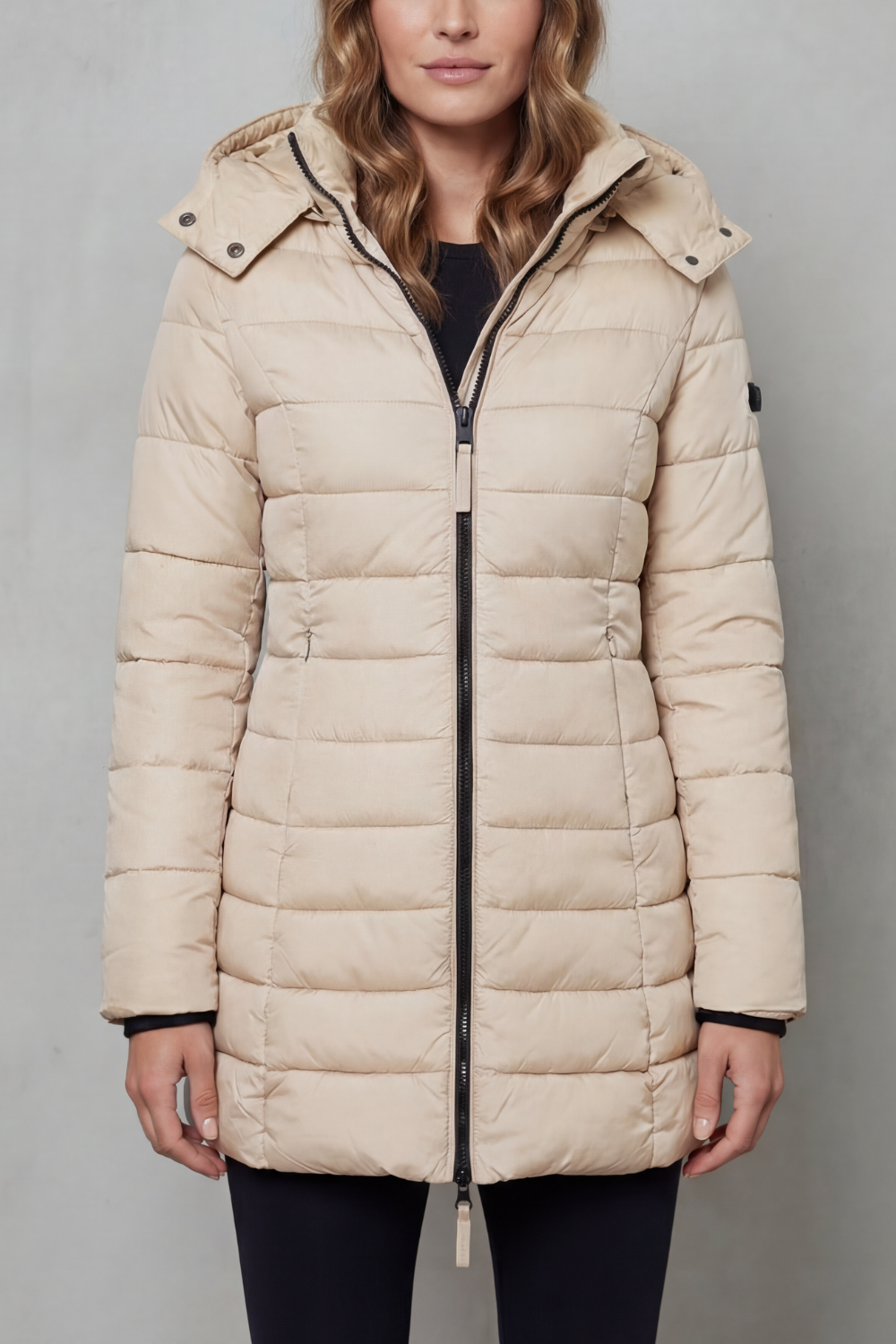 Nete | Longline Quilted Puffer Jacket with Hood for Women