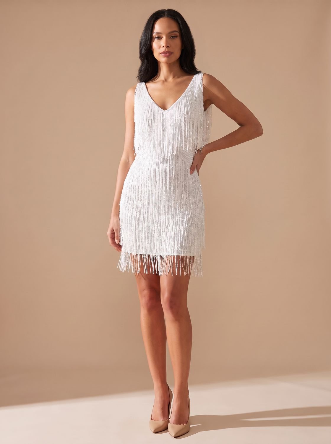 Lammert | Sequin Fringe A-Line Mini Christmas Dress for Women