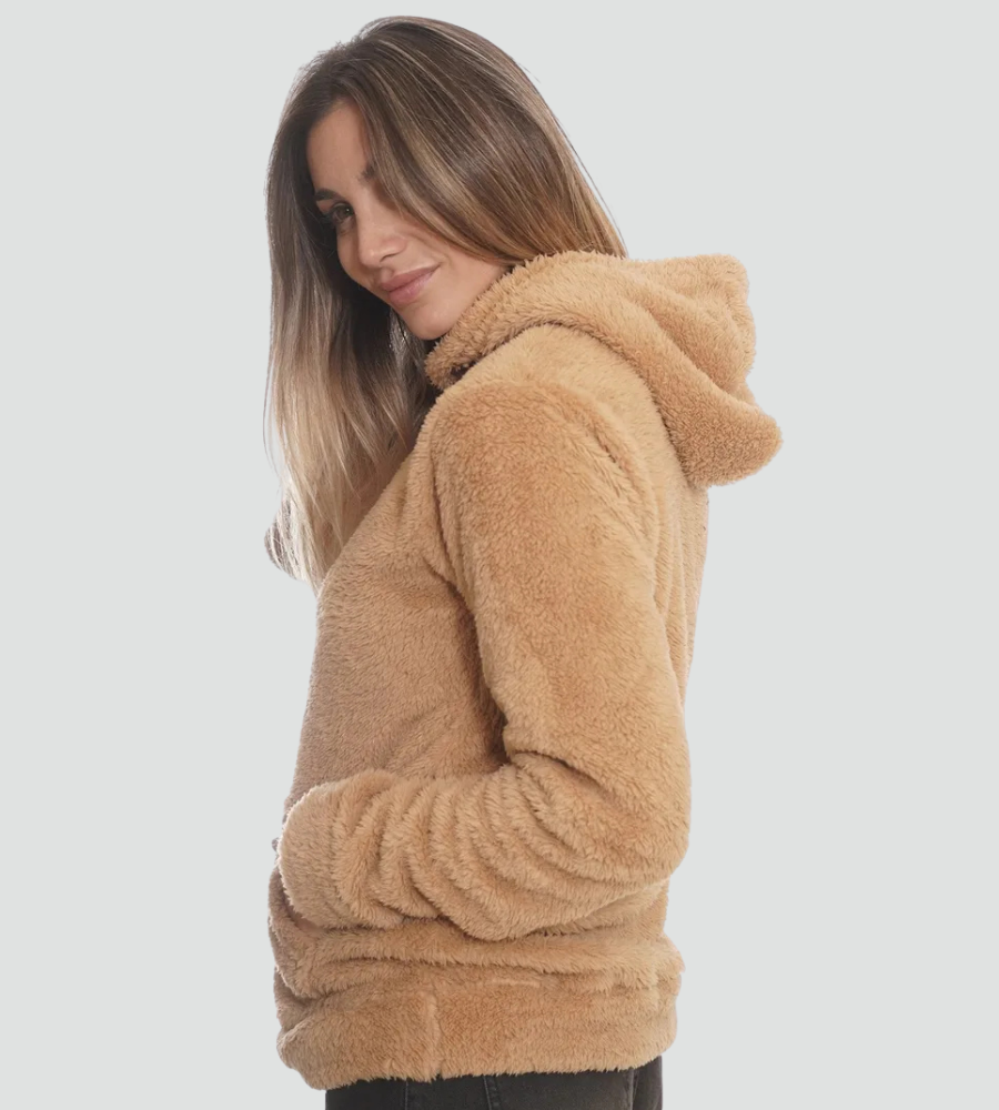 Alanis | Fuzzy Fleece Pullover Hoodie with Kangaroo Pocket