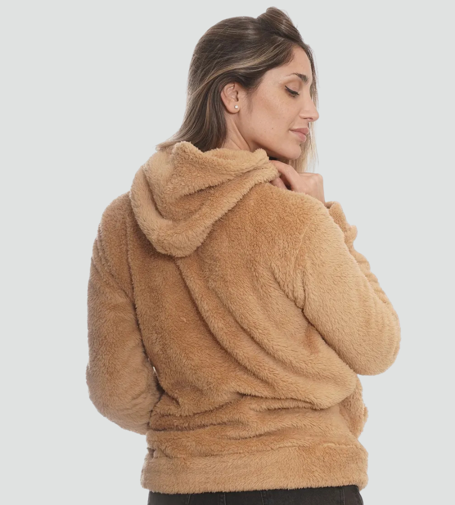 Alanis | Fuzzy Fleece Pullover Hoodie with Kangaroo Pocket