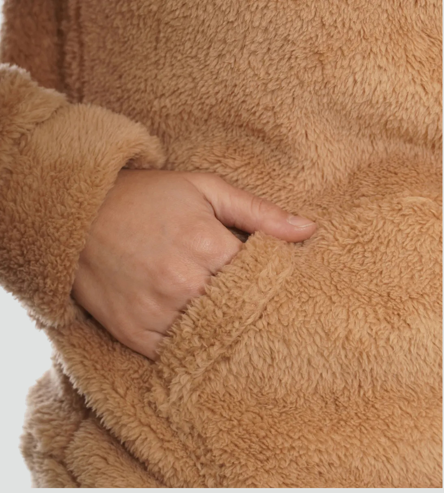 Alanis | Fuzzy Fleece Pullover Hoodie with Kangaroo Pocket