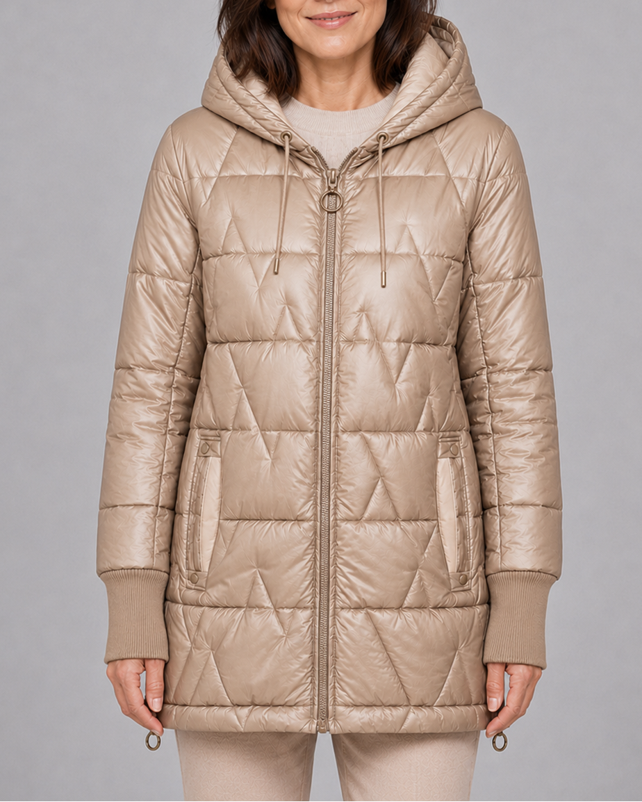 Shirley | Longline Hooded Quilted Puffer Jacket for Women