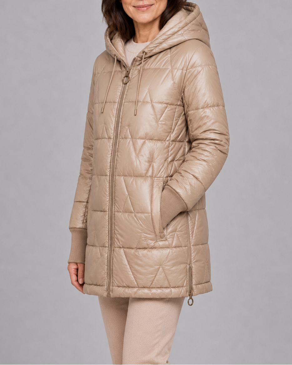 Shirley | Longline Hooded Quilted Puffer Jacket for Women