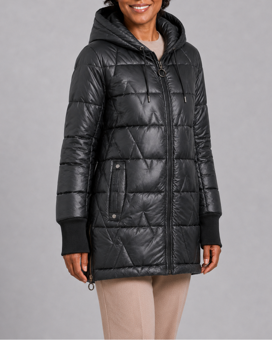 Shirley | Longline Hooded Quilted Puffer Jacket for Women