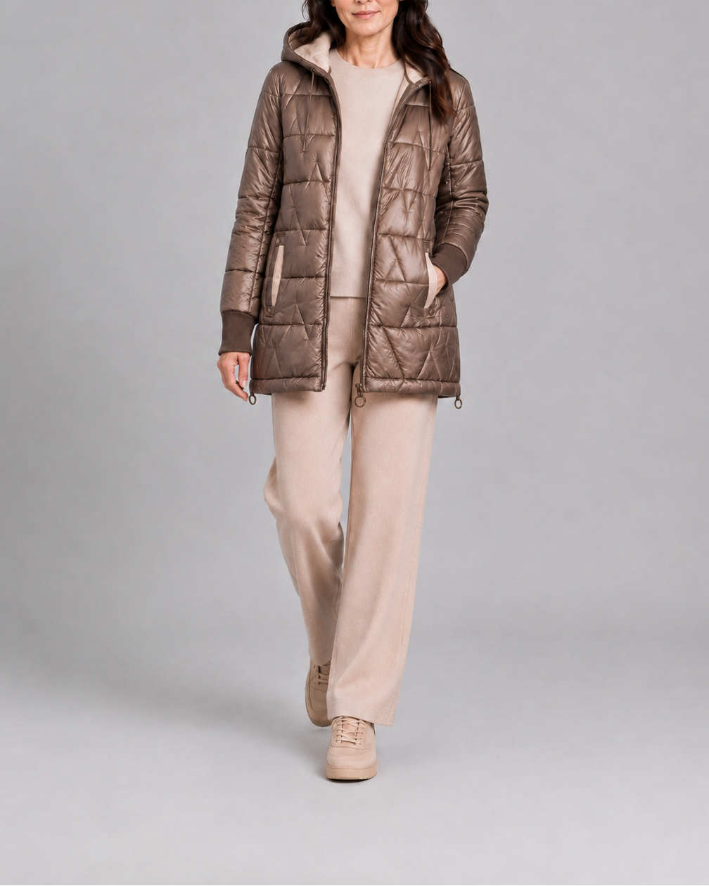 Shirley | Longline Hooded Quilted Puffer Jacket for Women