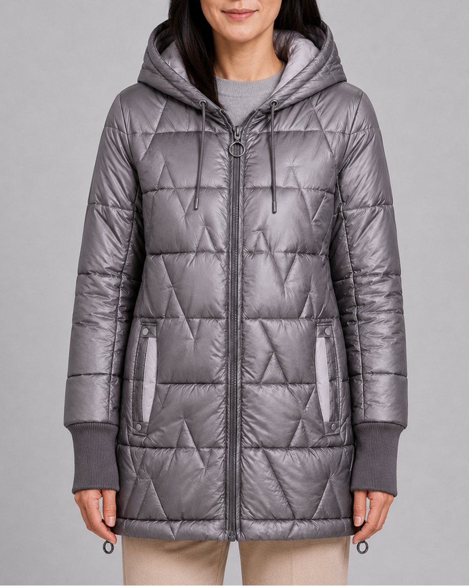 Shirley | Longline Hooded Quilted Puffer Jacket for Women