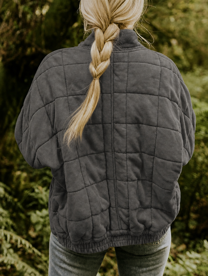 Sunny | Diamond Quilted Jacket with Stand Collar for Women