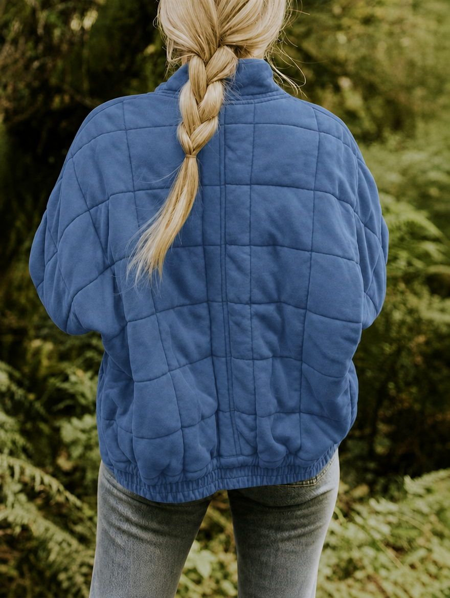 Sunny | Diamond Quilted Jacket with Stand Collar for Women