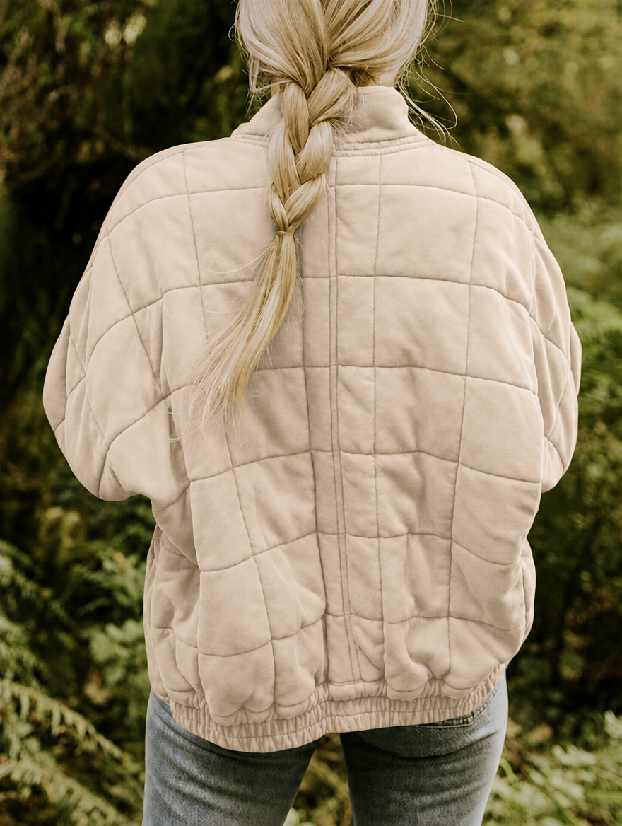 Sunny | Diamond Quilted Jacket with Stand Collar for Women