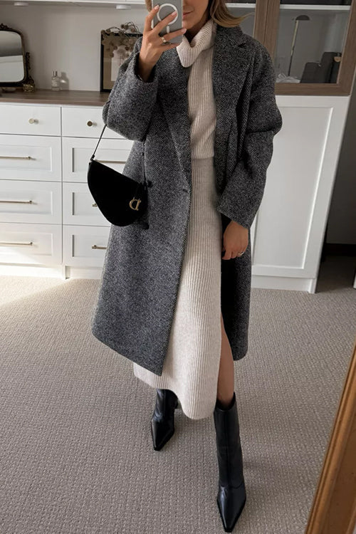 Harlowe | Cowl Neck Midi Sweater Dress with Side Slit for Women