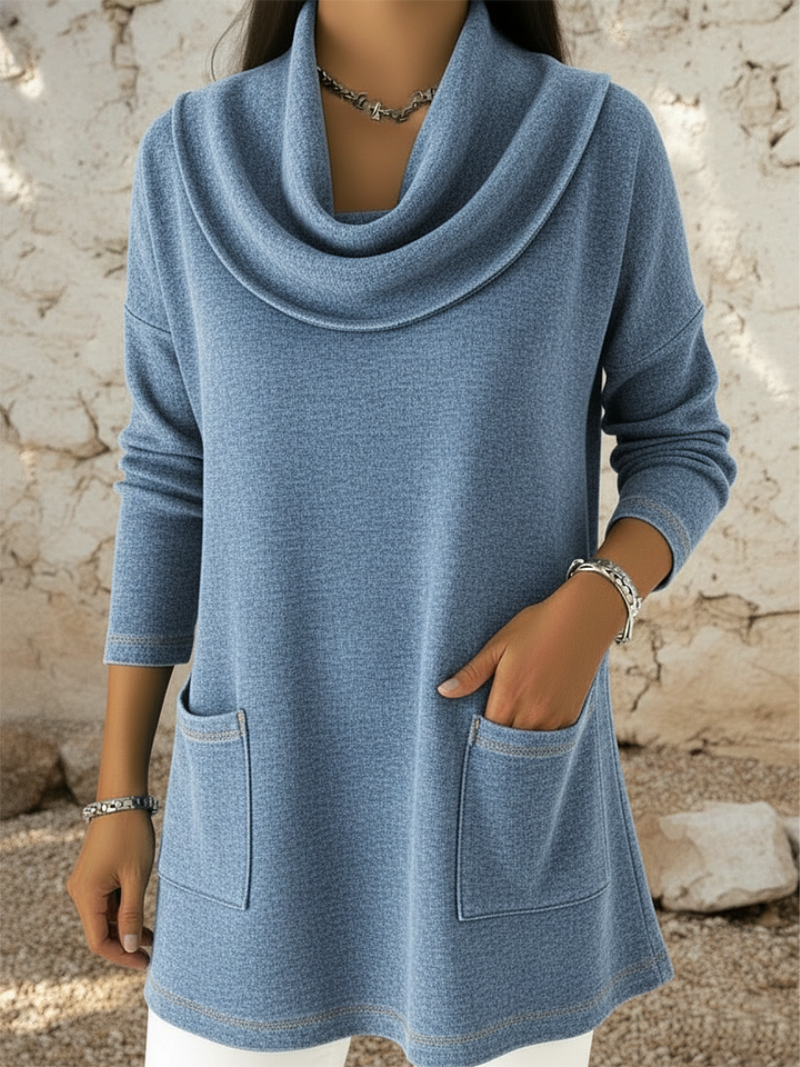 Jordyn | Cowl Neck Sweater Dress with Pockets for Women