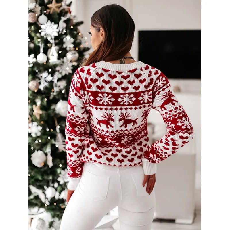 Metta | Jacquard Reindeer Christmas Sweater for Women