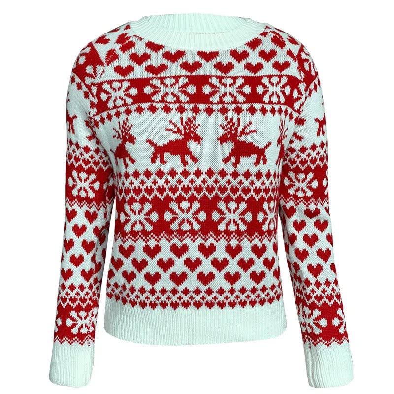 Metta | Jacquard Reindeer Christmas Sweater for Women